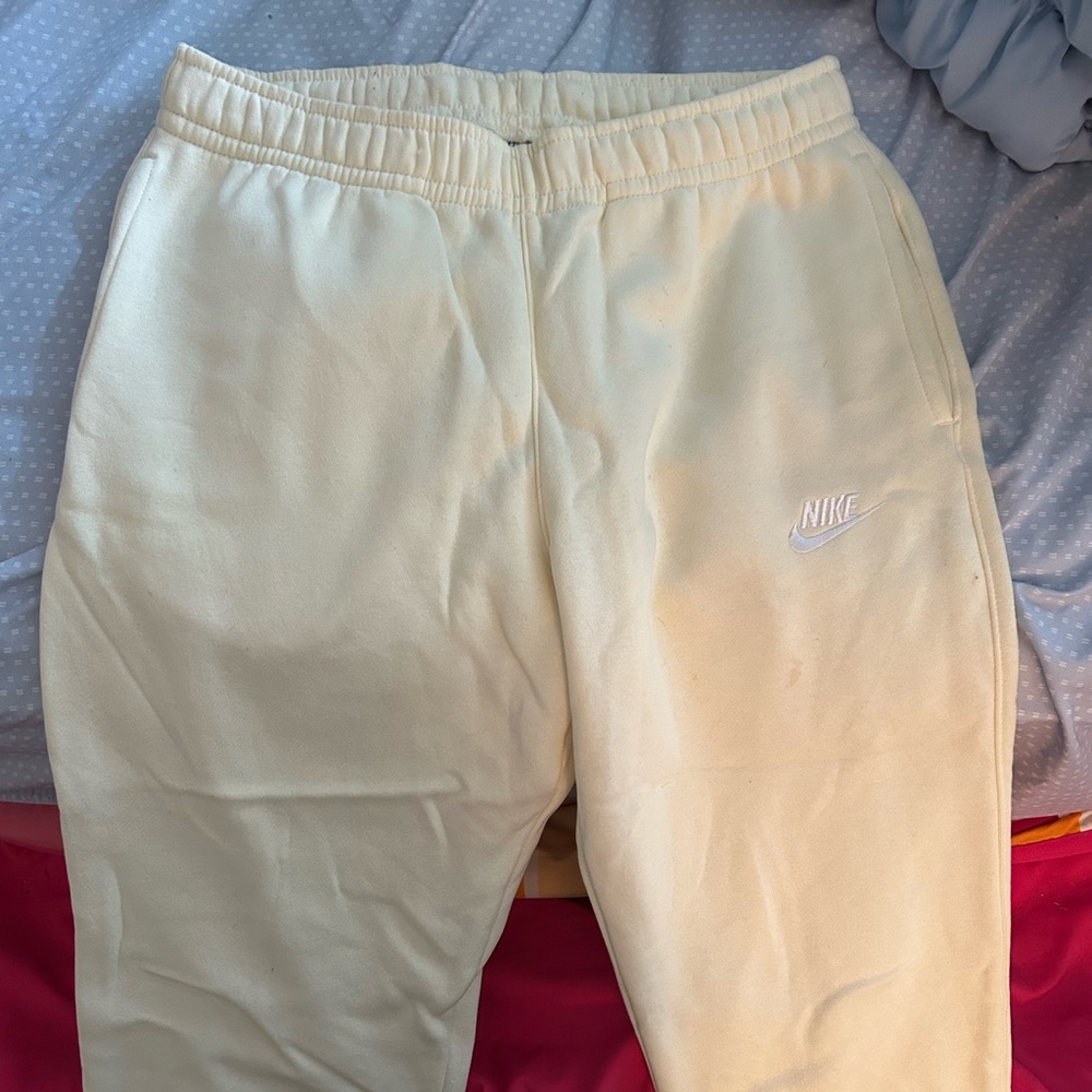 Nike light yellow joggers